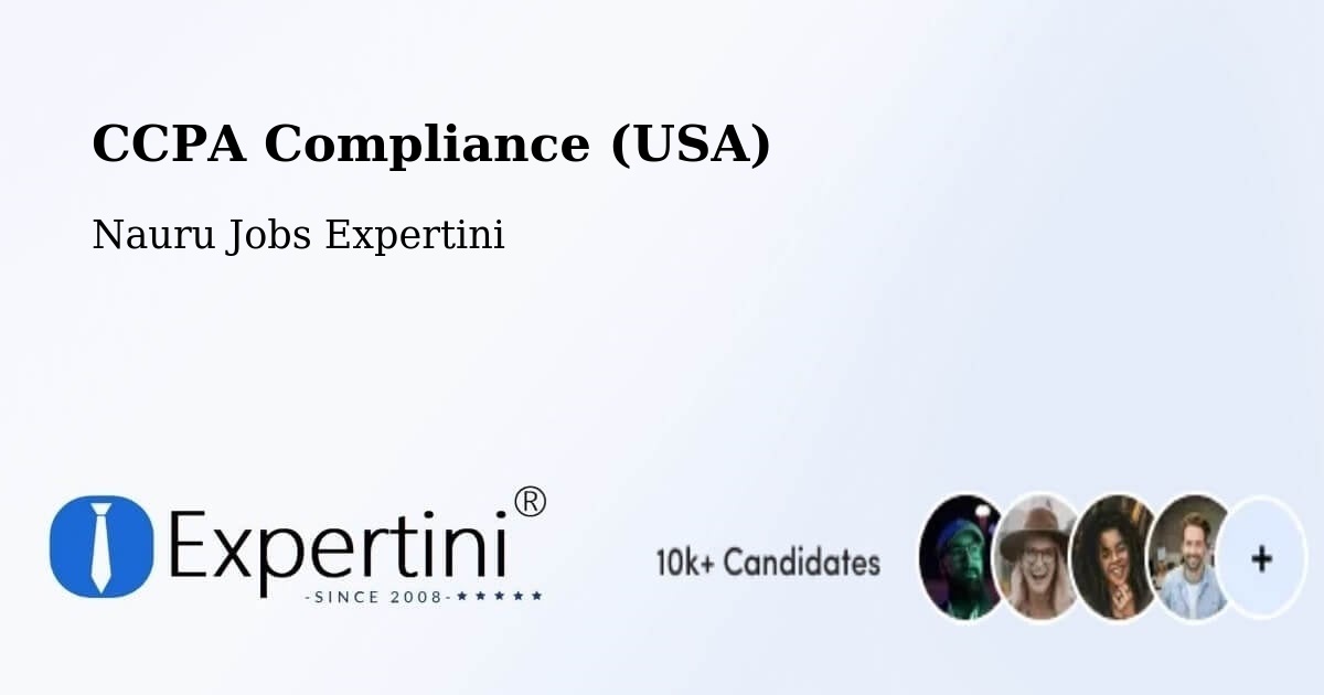 CCPA Compliance (USA) - Nauru Jobs Expertini